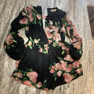 Long Sleeve Floral Romper.